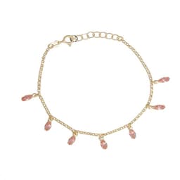 Pulsera Plata Esterlina 925 Rosa Francia Revestido Oro 18kt Amarillo 19