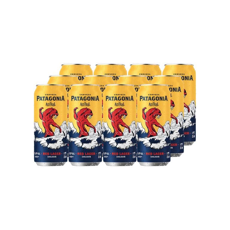 12X Cerveza Patagonia Red Lata 5 470Cc