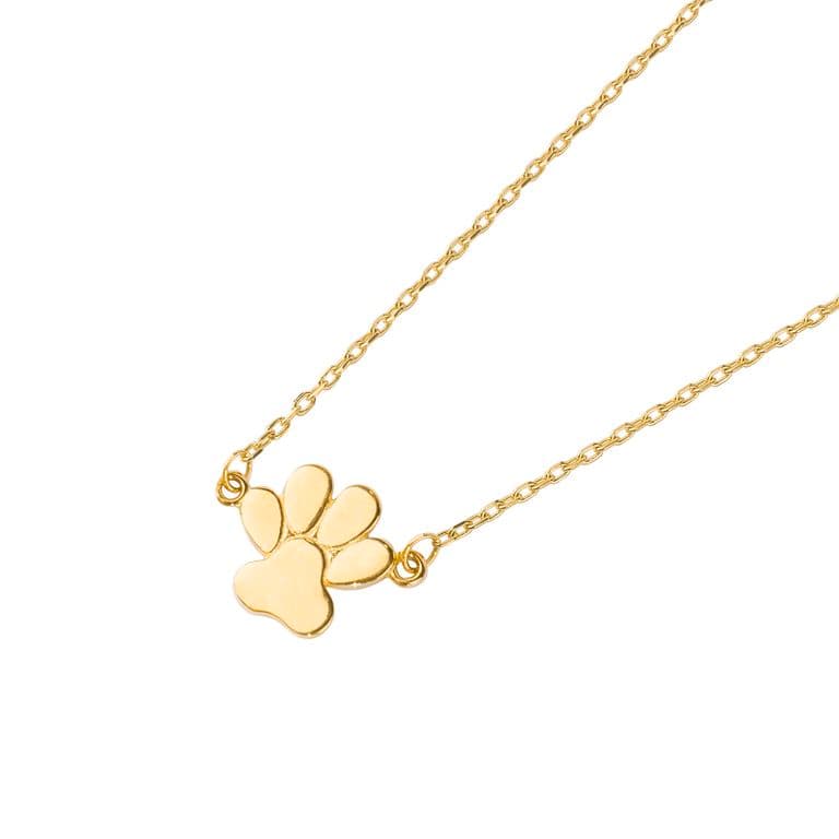 Collar de Oro 18kt Patita de Perro Amarillo 50