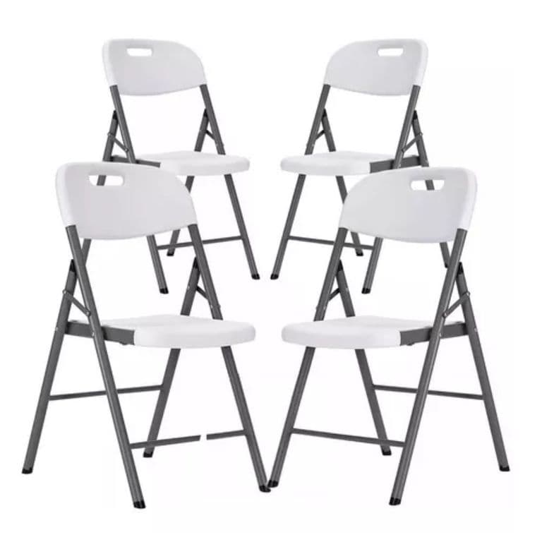 Set x4 Sillas Plegables De Plastico Para Fiestas Y Eventos
