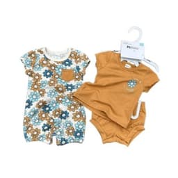 Set De Conjunto Y Enterito para bebes ninos Naranja 0-3 MESES