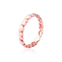 Anillo de Plata Esterlina 925 Corazones Rose Amarillo 13