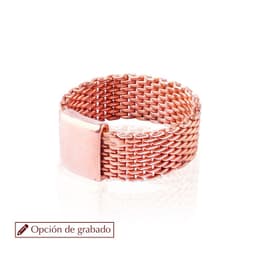 Anillo de Plata Esterlina 925 Placa Rose Revestido Oro 18kt Rosa 12