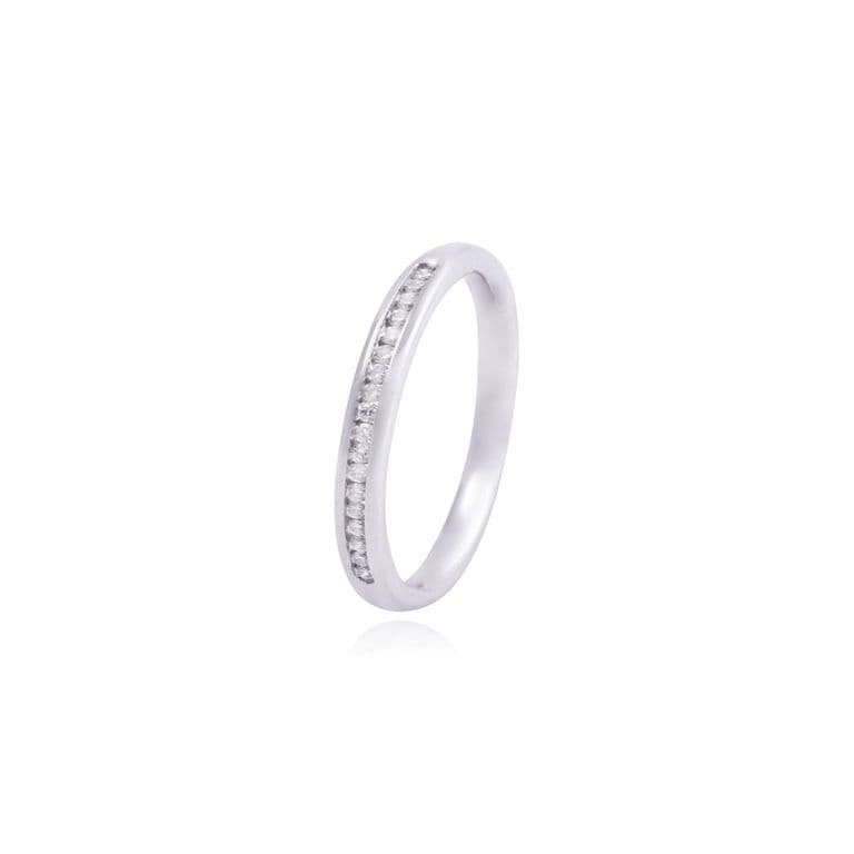 Anillo Oro Blanco 18kt Diamantes 12 Pts Corte Brillante SI/H Blanco 13