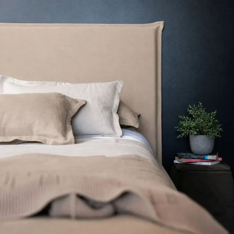 Respaldo de Cama Lavable 2 Plazas Lino Funda Pestana Bahia Beige