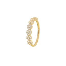 Anillo Compromiso de Oro 18Kt Flores Circones Amarillo 13