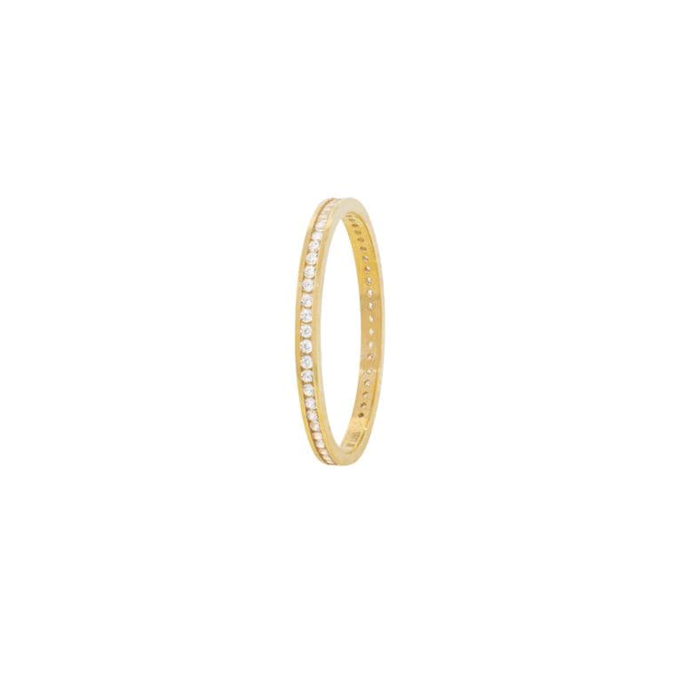 Anillo Compromiso de Oro 18Kt Sin Fin Circonitas Amarillo 12