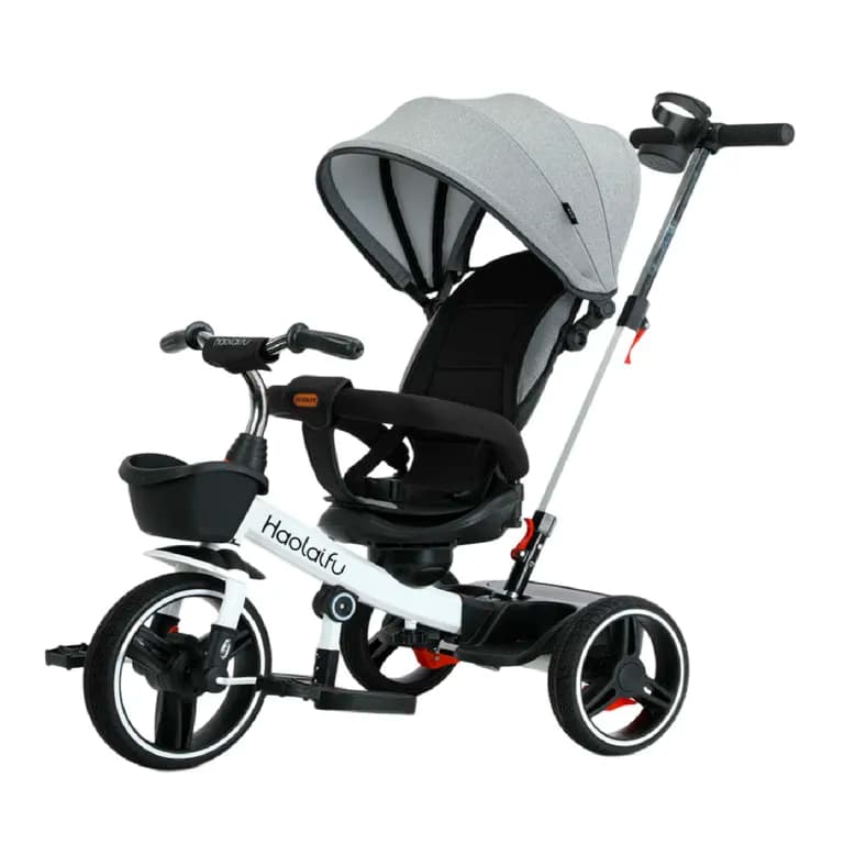 Triciclo 4 en 1 Plegable Reclinable 360 Blanco
