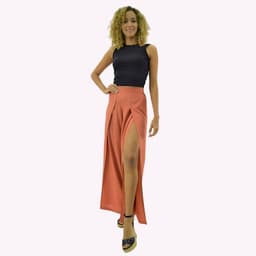 Pantalon Palazzo Tencel Viscosa Ladrillo Ladrillo S
