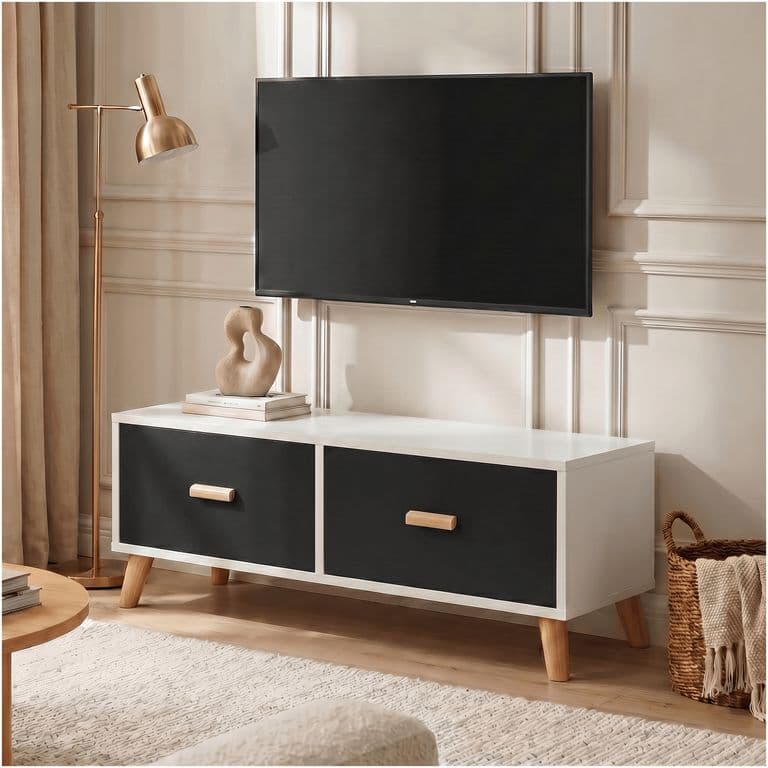 Rack Tv 100x30x40cm 2 Tiras Hecho Por Melamina
