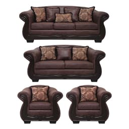 Living Con Resorte Estructural Bufalo 9 Cuerpos 4+3+1+1 Envejecido Cafe