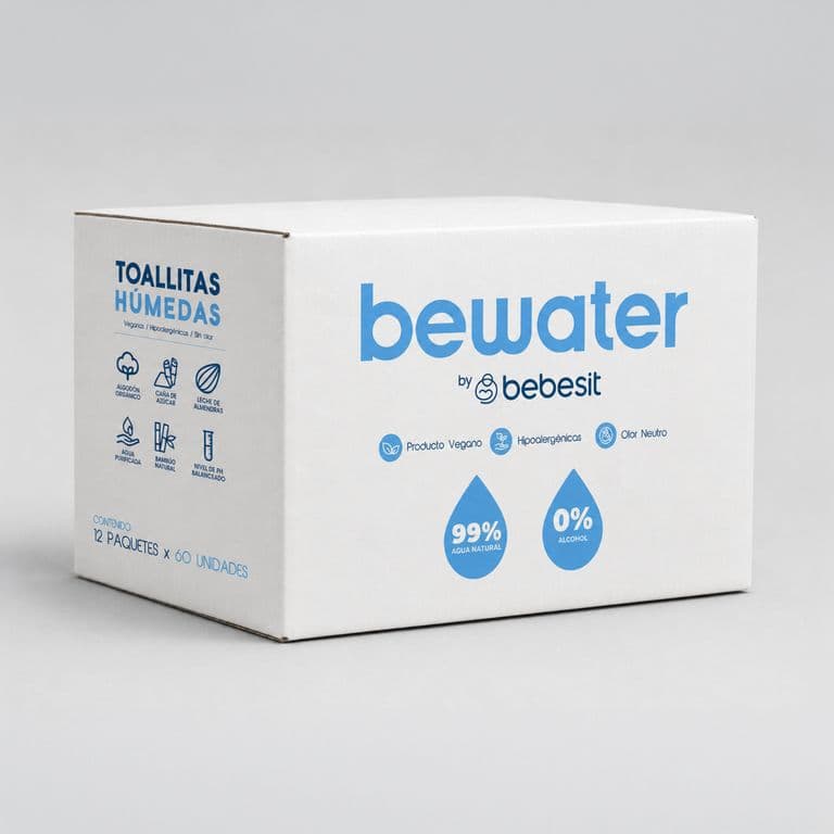 Wipes Toallas Humedas BeWater - Caja 12x60 unidades RECIEN NACIDO