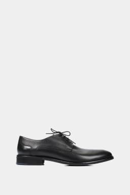 Velez Zapatos Cordon Formal Humanista Cuero Hombre Liso Negro