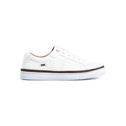 Velez Zapatilla Tenis Planos De Cuero Contraste Blanco Blanco 36