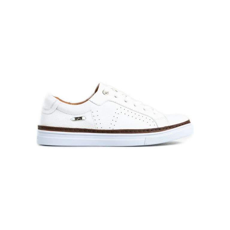 Velez Zapatilla Tenis Planos De Cuero Contraste Blanco Blanco 36