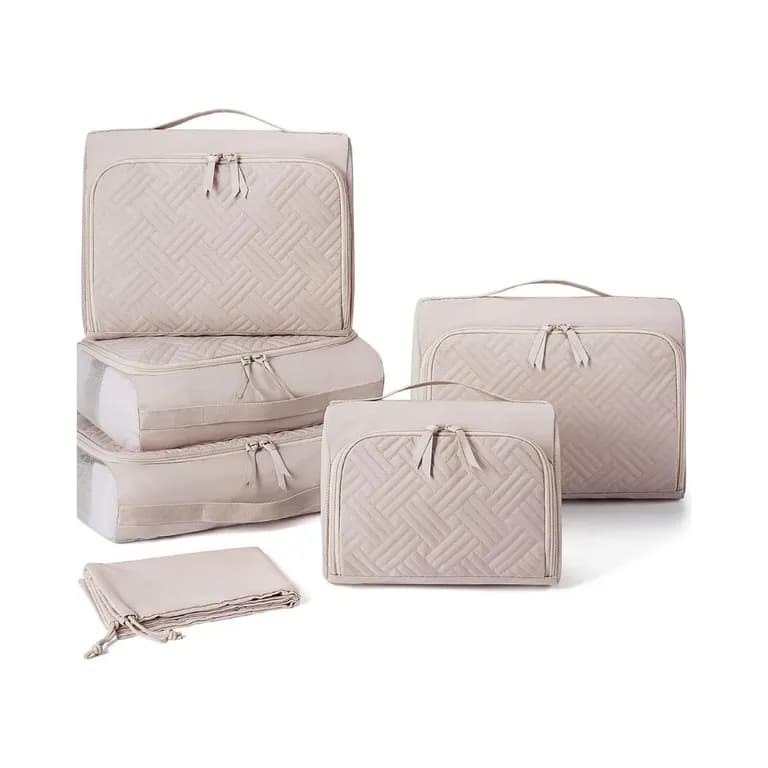 Organizadores de Equipaje Rigidos Acolchados 6 pzs Marfil Beige ...
