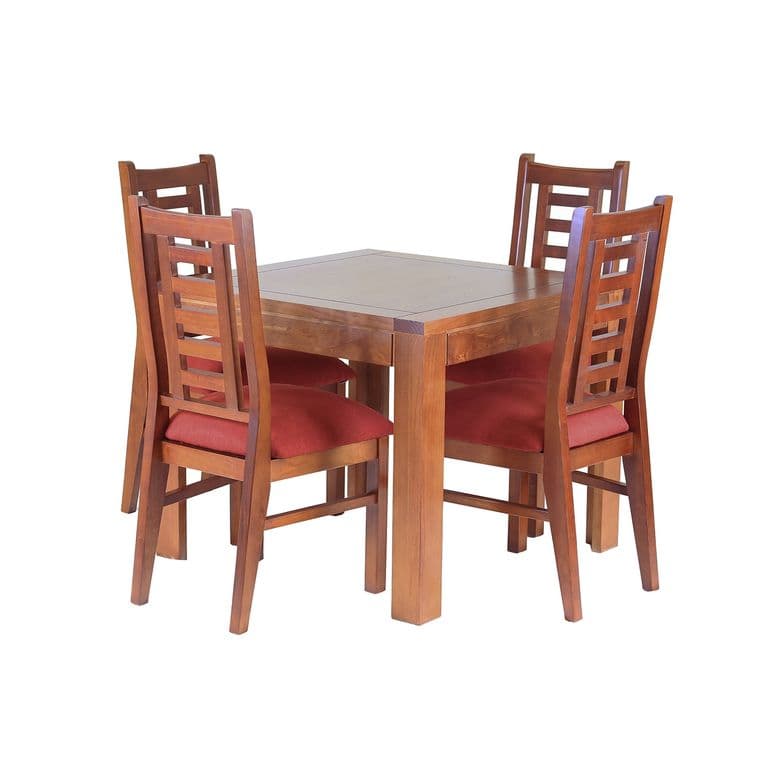 Comedor Nacional Rayenco 4 Sillas Color Rauli Tapiz Terracota