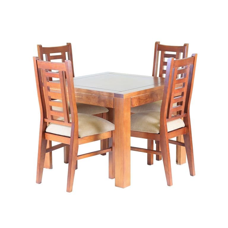 Comedor Nacional Rayenco 4 Sillas Color Rauli Tapiz Canela