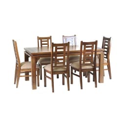 Comedor Naciona Leyda 6 sillas Color Nogal Tapiz Canela