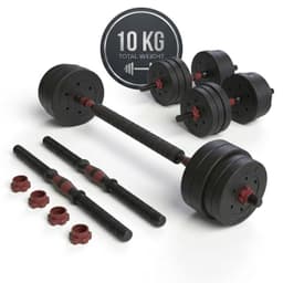 Set Mancuernas 2 en 1 10 Kg PVC Rojo