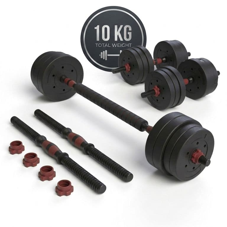Set Mancuernas 2 en 1 10 Kg PVC Rojo