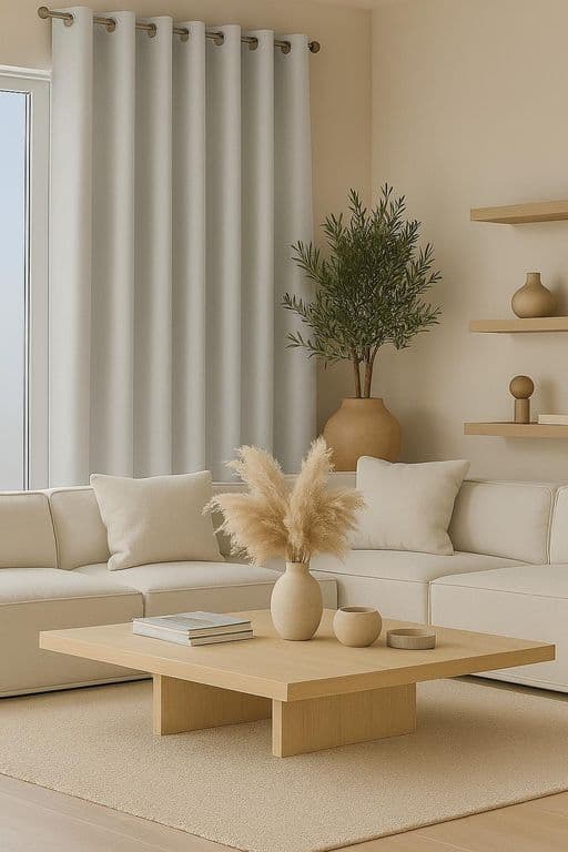 Cortina de Tela Delgada 100% Blackout Blanco