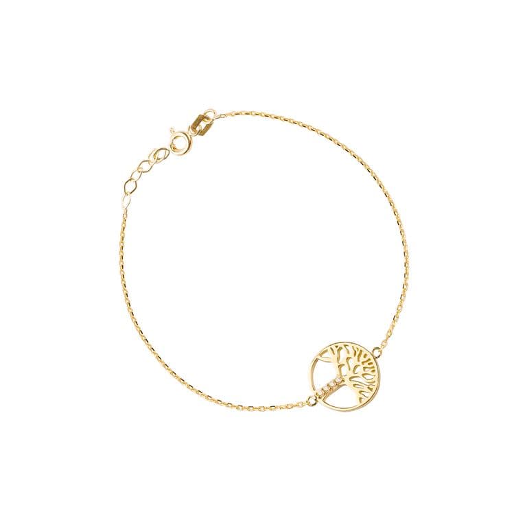 Pulseras de Oro 18kt Arbol de la Vida Amarillo 20