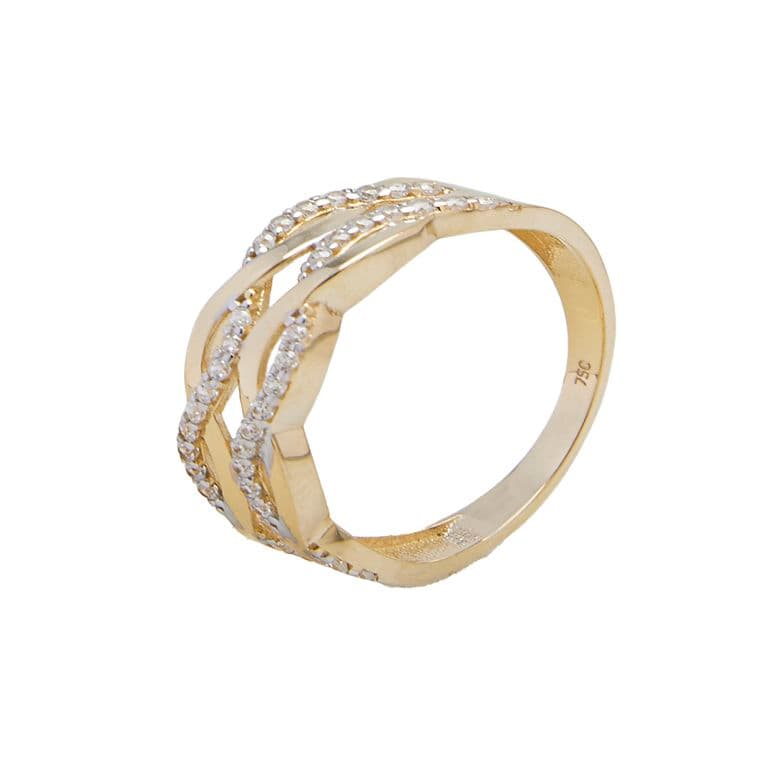 Anillo de Oro 18kt Cadeneta Circon Amarillo 12