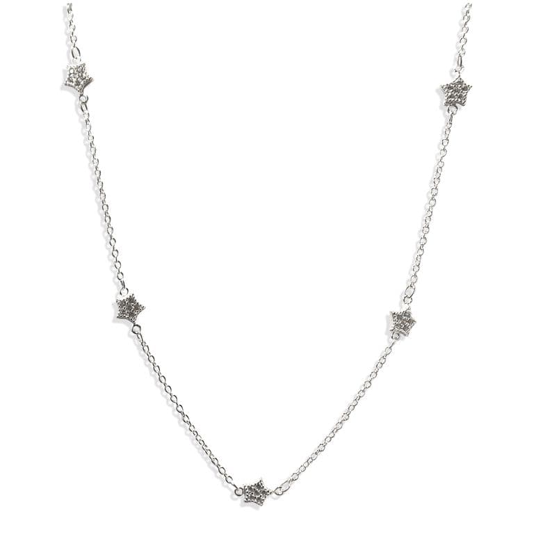 Collar 5 Estrellas Plata Fina 925 Plateado TALLA UNICA