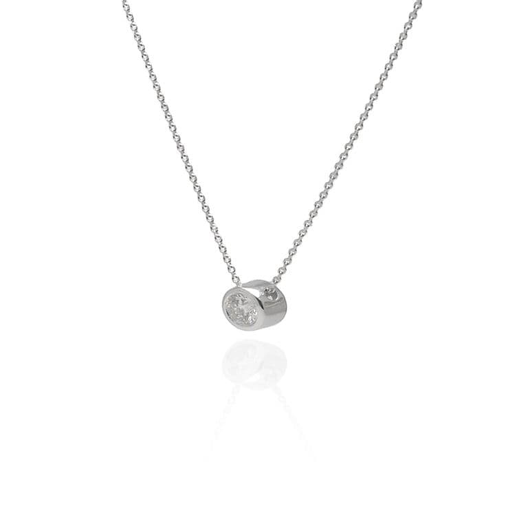 Collar de Oro 18kt Diamante Punto de Luz 15pts Corte Brillante SI/H Amarillo 50