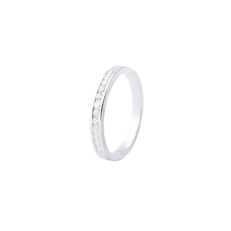 Anillo de Oro 18kt con Diamantes 26pts Modelo Riel Corte Brillante Amarillo 15