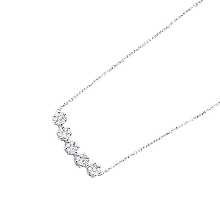 Collar de Oro 18kt con Diamantes de 34Pts SI/H Totales Corte Brillante Amarillo 50
