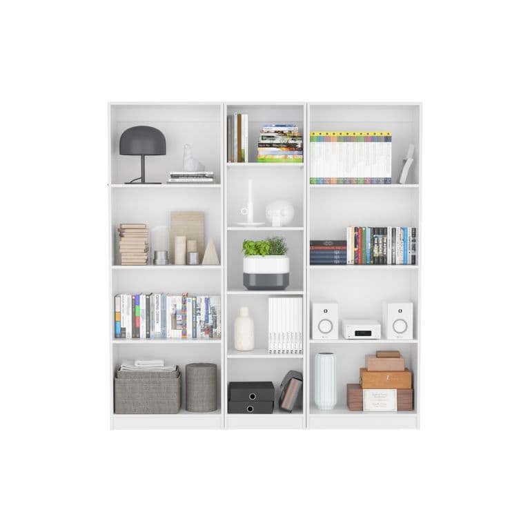 Set 2 Estantes 4 Repisas + Estante 45Cm Fm-012B Blanco