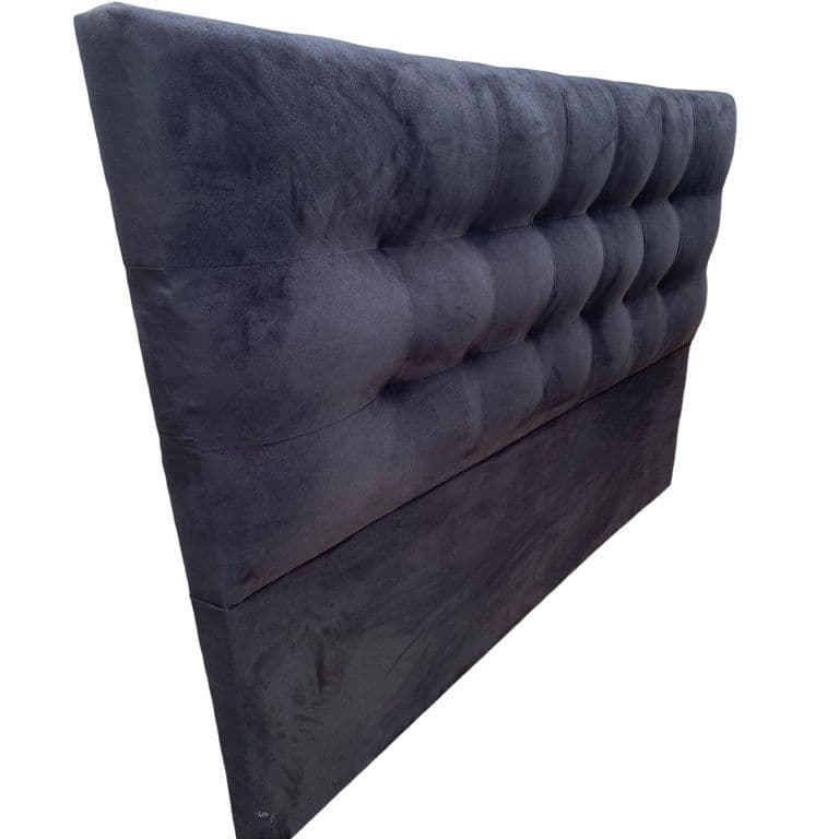 Respaldo De Cama 1.5 Plaza Valencia Felpa Negro