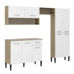 Mueble De Cocina Arizona 4 Modulos Blanco-Oak