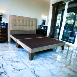 Base Europea King Respaldo King Valencia Felpa Gris