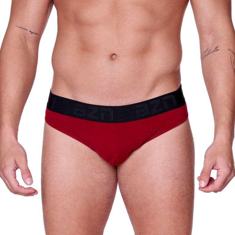 Slip Algodon Lycra Hombre 5412 Burdeos L