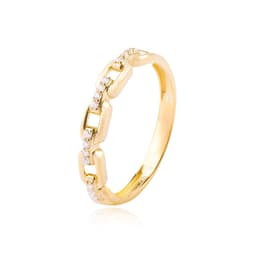 Anillo de Oro 18kt Cadena en Circon Amarillo 12