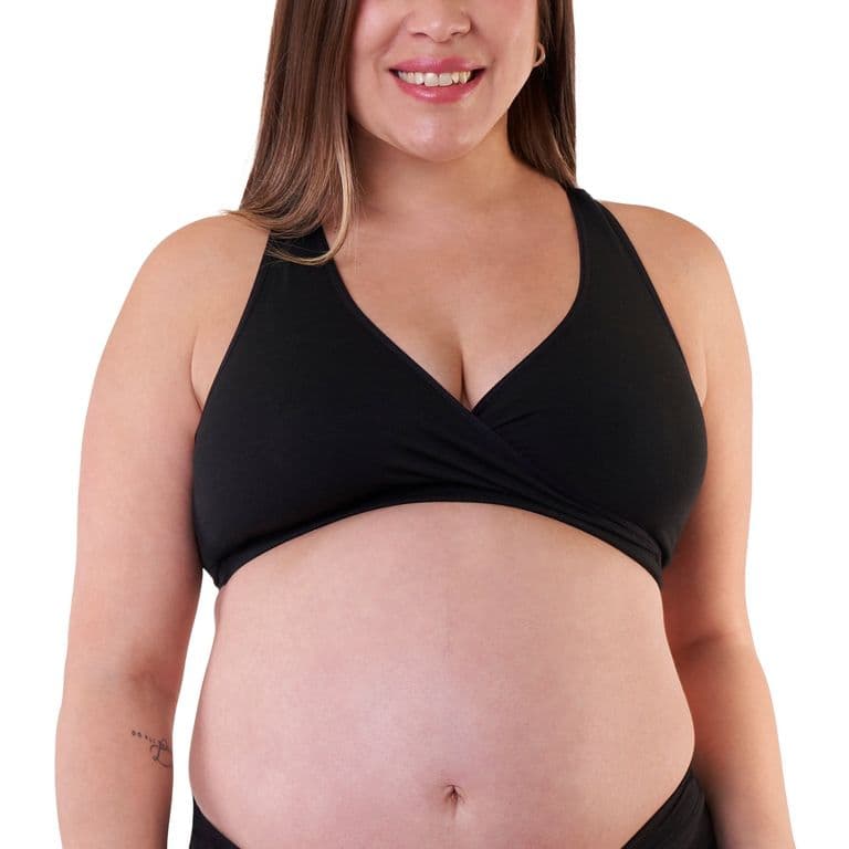 Sosten De Lactancia Algodon 3726 Negro S/M