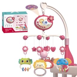 Movil Musical Rosado Con Proyector Para Bebes 360