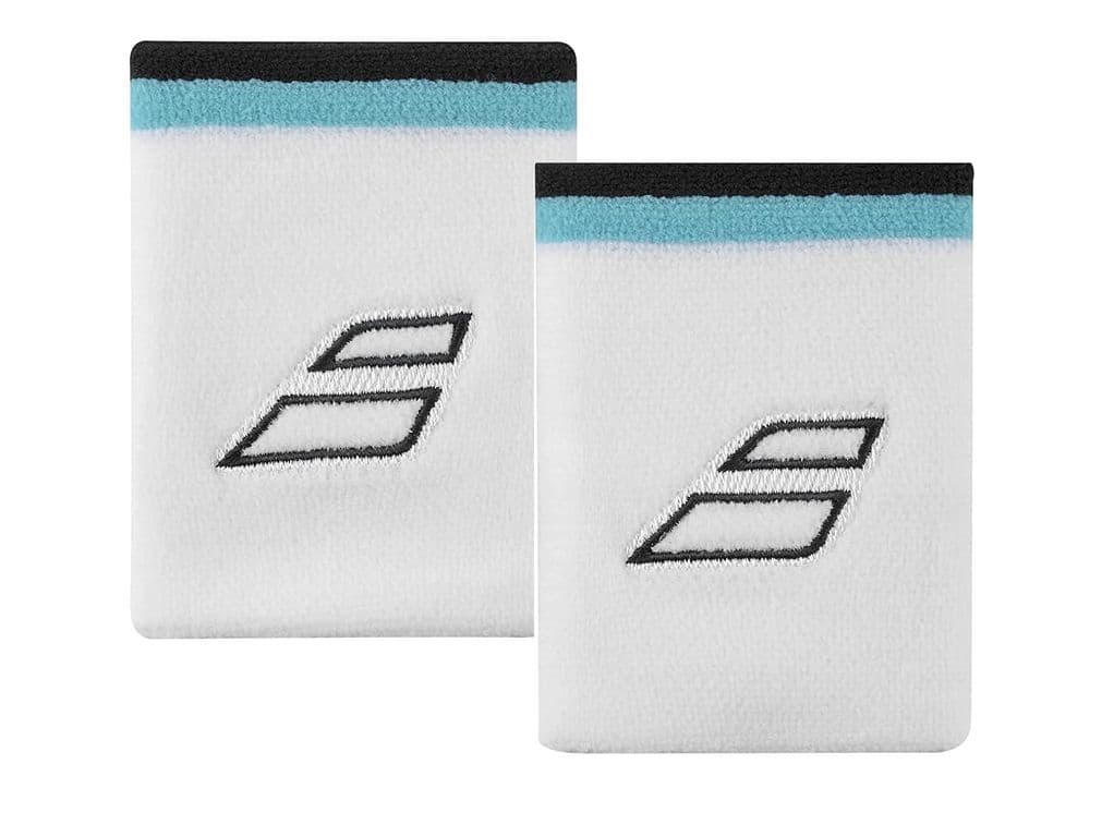 Munequera Jumbo Terry Blanco Azul X2 Tenis Padel