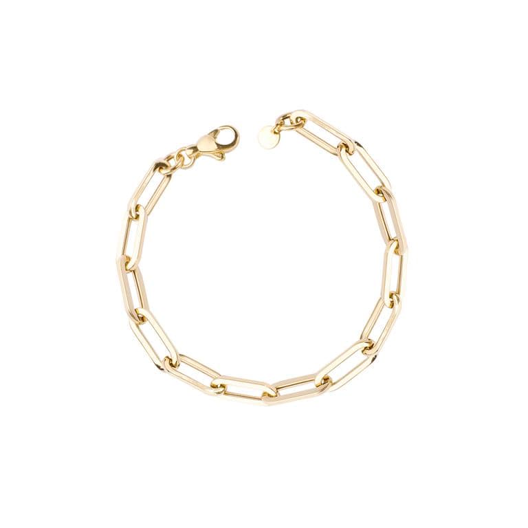 Pulsera de Oro 9kt Eslabones Largos Amarillo 18