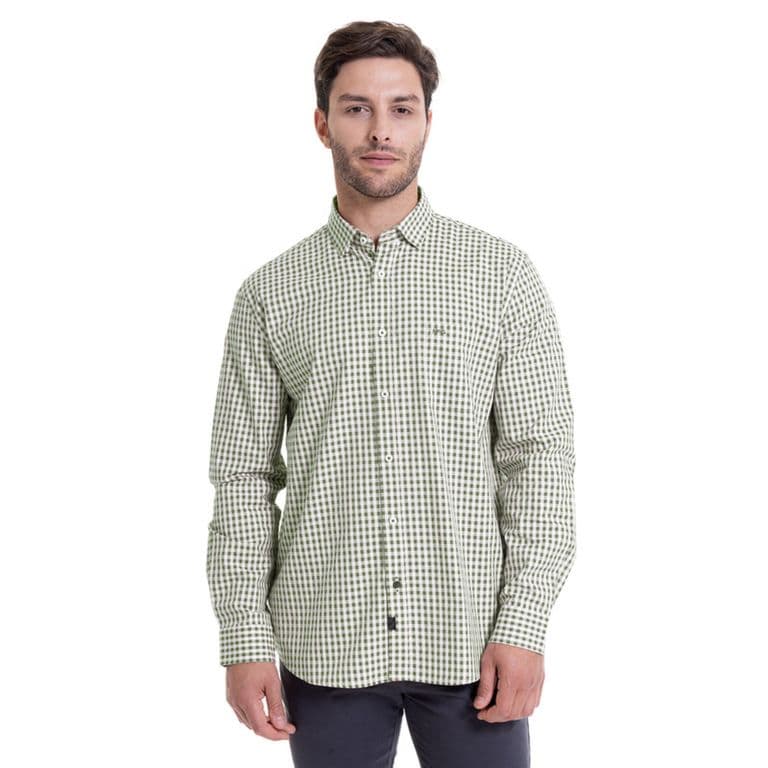 Camisa Cuadrille Regular Fit Oliva Claro Verde Oliva M