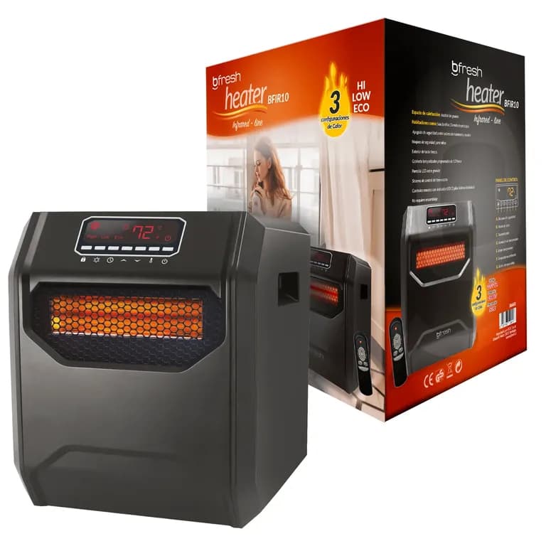 Estufa Infrarroja con Temporizador 1500W Negra