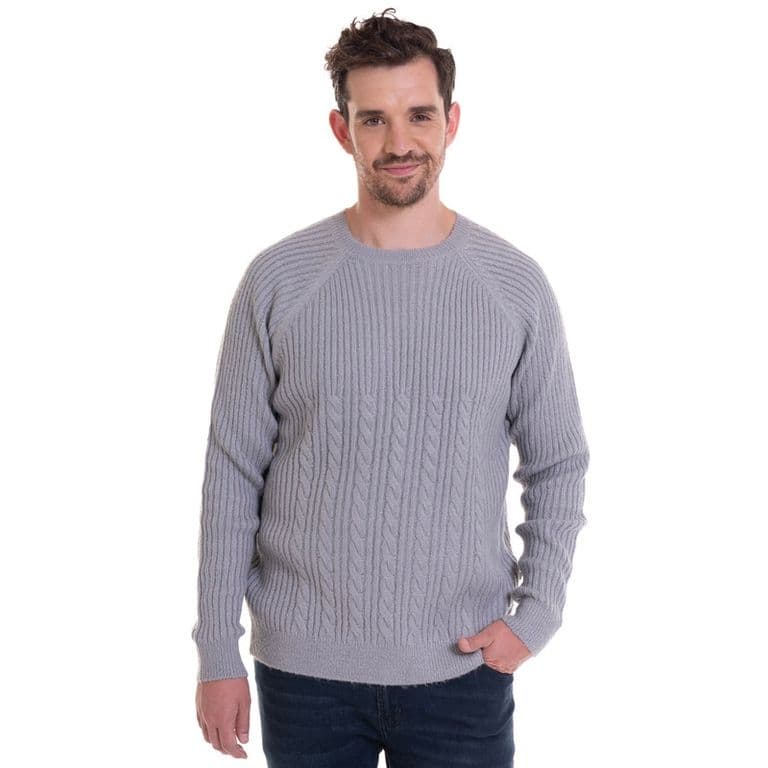 Sweater Cuello Redondo Textura Melange medio TRUVAL. Gris L