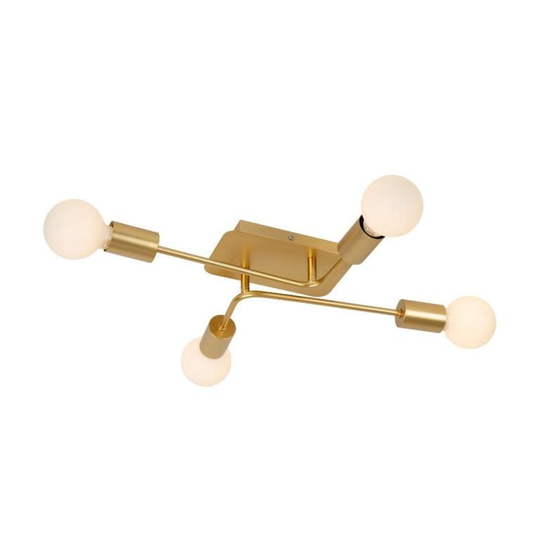 LAMPARA DE TECHO LESTER DORADO 4xE27
