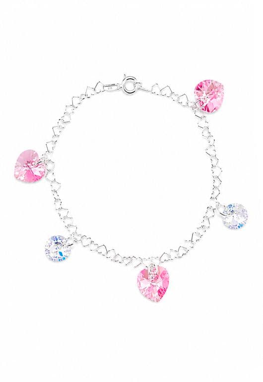 Pulsera Romance Plata 925 creado con cristales de Swarovski Rose Plateado TALLA UNICA
