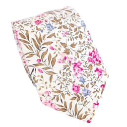 Corbata algodon floral Alexandra Luciacorbatas Rosa TALLA UNICA