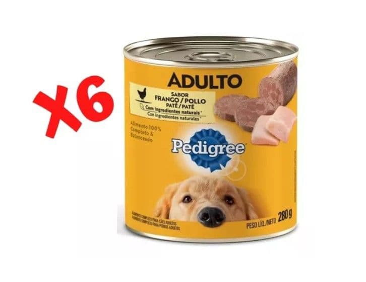 6 Latas Alimento Humedo Lata Perro Adulto Pollo