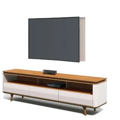 Rack Tv 70  Stand Arc 1.8 Blanco Caramelo